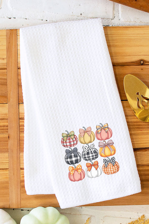 Plaid About Pumpkins Waffle Kitchen Towel