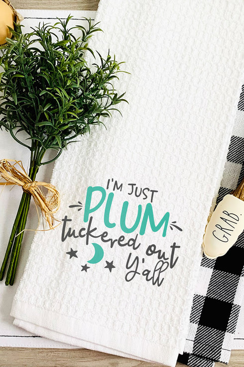 Plum Tuckered Out Waffle Kitchen Towel