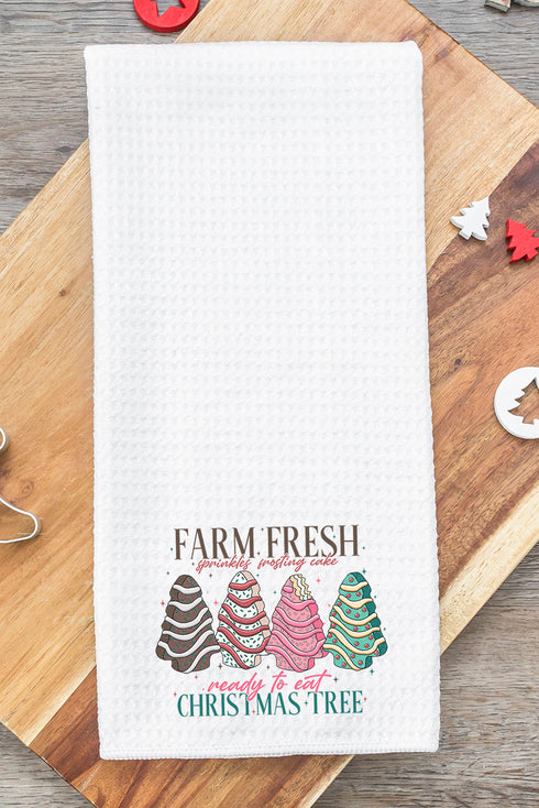 Ready To Eat Christmas Trees Waffle Kitchen Towel