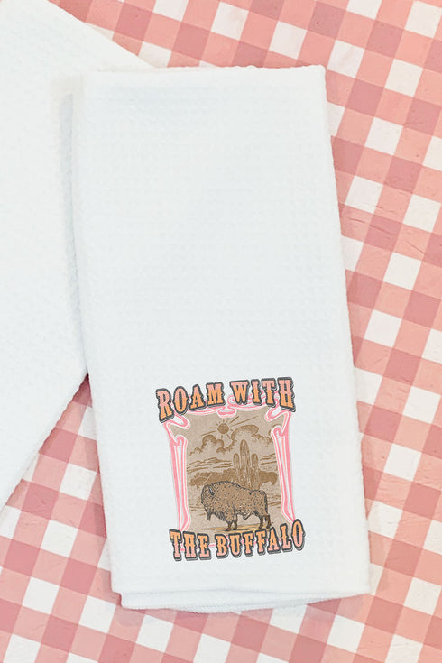 Roam With The Buffalo Waffle Kitchen Towel