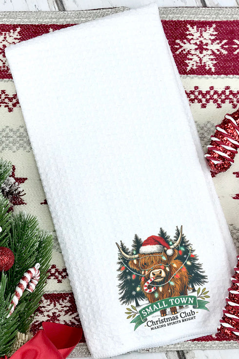 Small Town Christmas Club Waffle Kitchen Towel