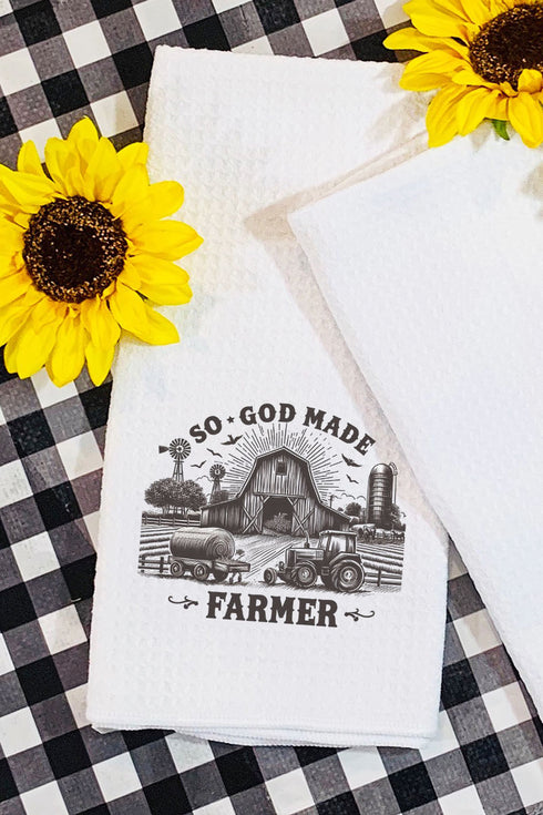 So God Made Farmer Waffle Kitchen Towel
