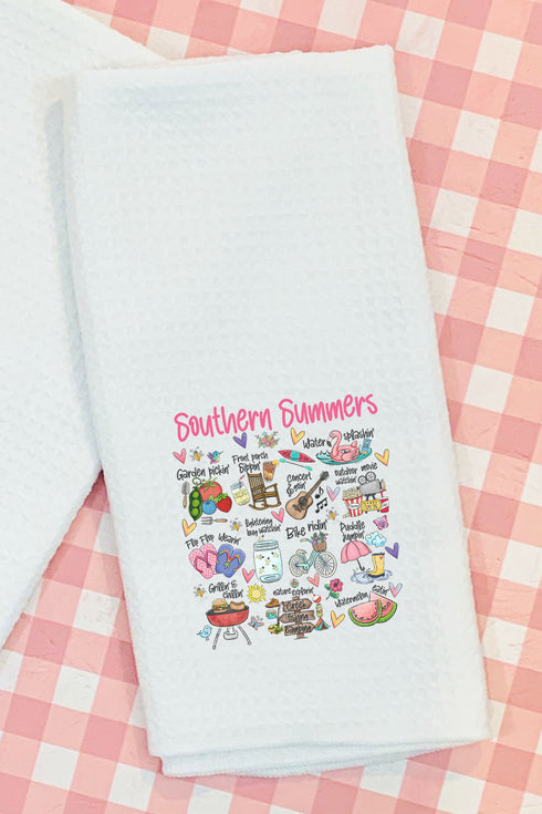 Southern Summers Waffle Kitchen Towel