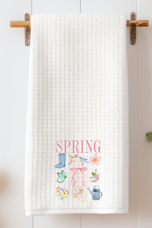 Spring Garden Waffle Kitchen Towel