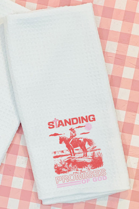 Standing On The Promises Of God Waffle Kitchen Towel