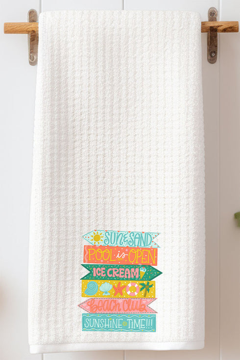 Summer Signs Waffle Kitchen Towel