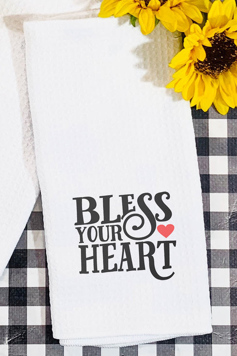 Swirl Bless Your Heart Waffle Kitchen Towel