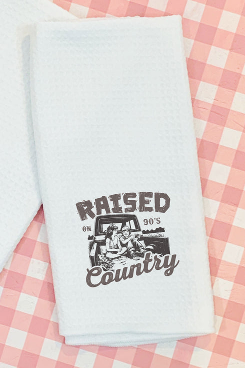 Tailgate And 90's Country Waffle Kitchen Towel
