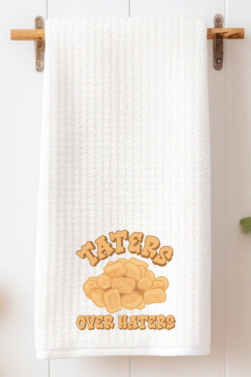 Taters Over Haters Waffle Kitchen Towel