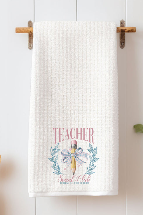 Teacher Social Club Waffle Kitchen Towel