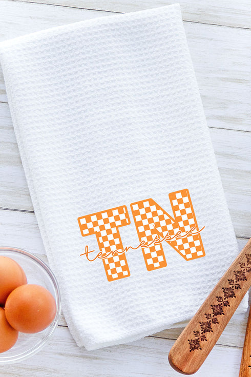 Tennessee Checkered Waffle Kitchen Towel