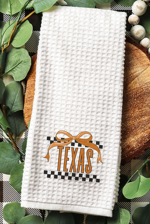 Bow Texas Check Waffle Kitchen Towel