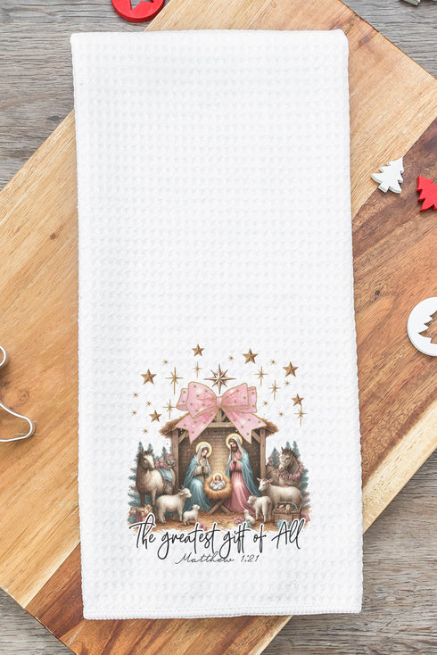 Coquette The Greatest Gift Of All Waffle Kitchen Towel