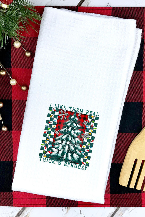 Christmas Tree Real Thick And Sprucey Waffle Kitchen Towel