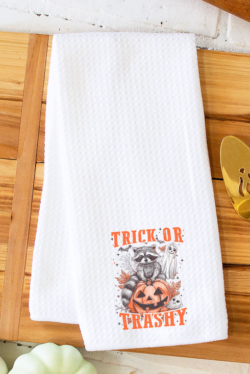 Trick Or Trashy Waffle Kitchen Towel