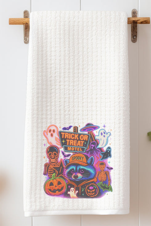 Trick Or Treat Motel Waffle Kitchen Towel