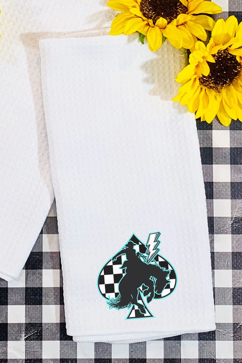 Turquoise Outlaw Waffle Kitchen Towel