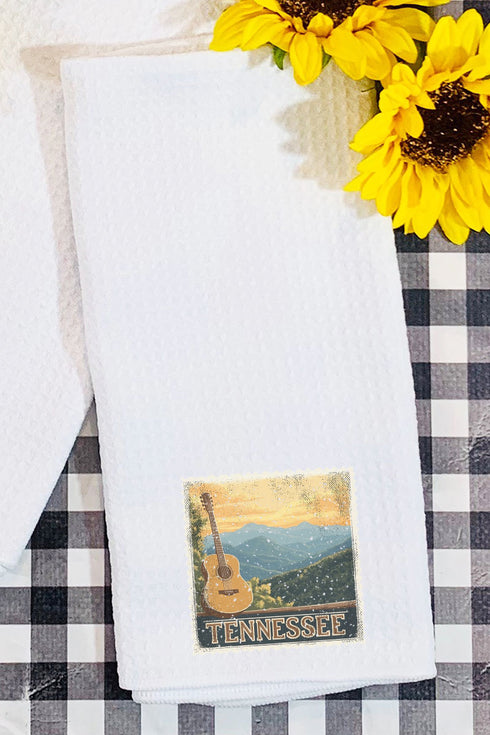 Vintage Tennessee Stamp Waffle Kitchen Towel