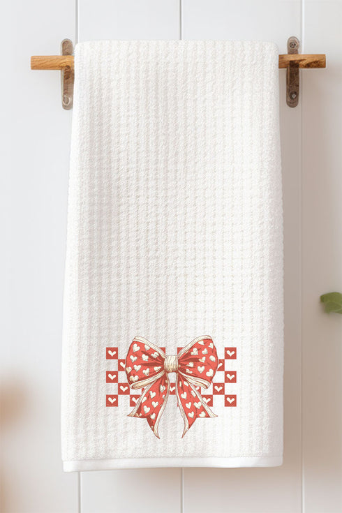 Vintage Valentine Waffle Kitchen Towel