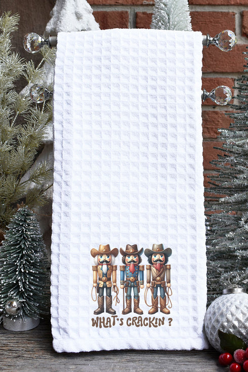 Western Nutcracker What's Crackin' Waffle Kitchen Towel
