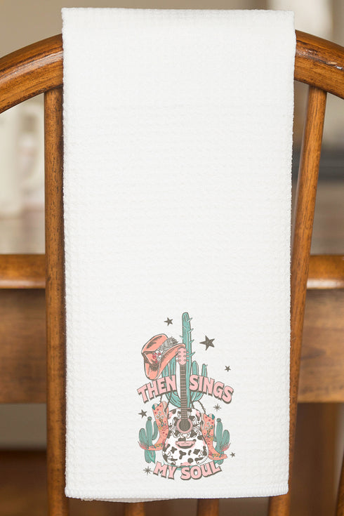 Western Then Sings My Soul Waffle Kitchen Towel
