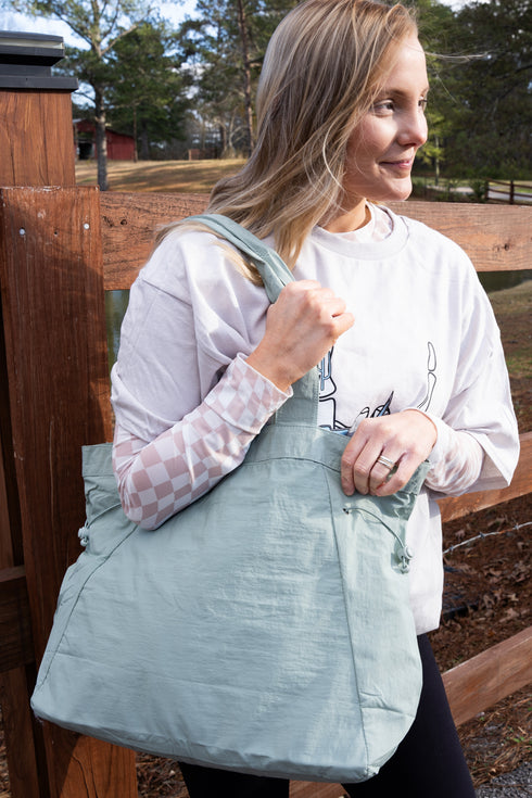 Light Green Shoreview Side Cinched Tote Bag