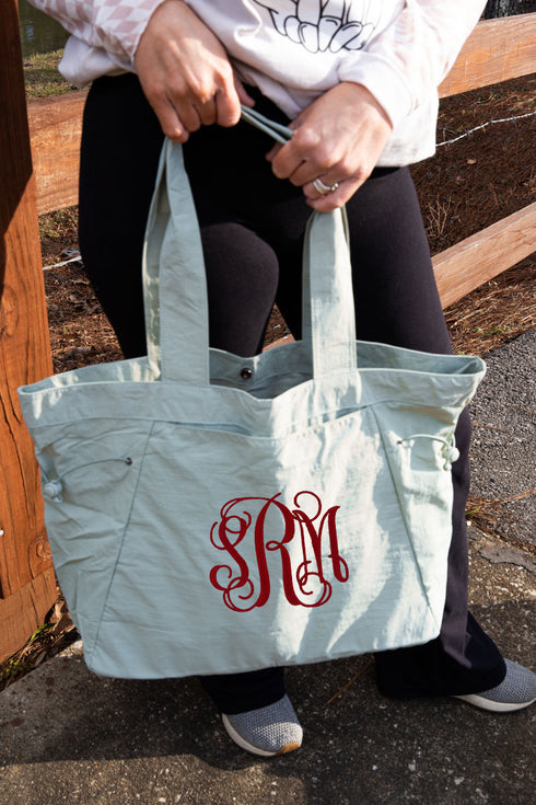 Light Green Shoreview Side Cinched Tote Bag