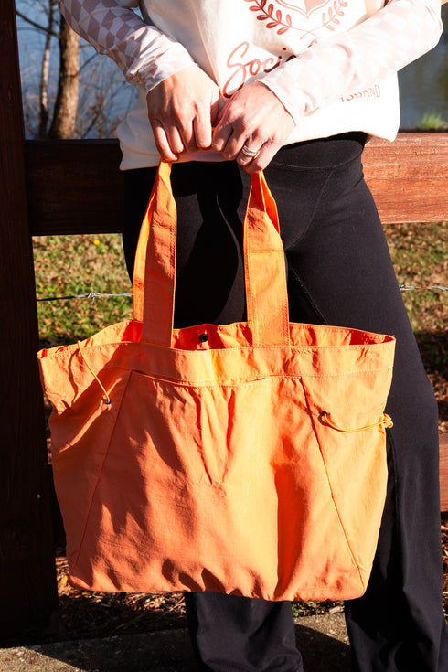 Orange Shoreview Side Cinched Tote Bag