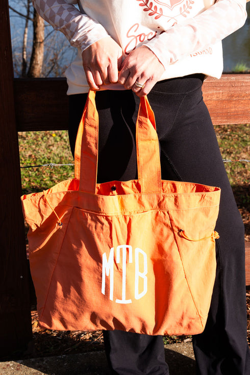 Orange Shoreview Side Cinched Tote Bag