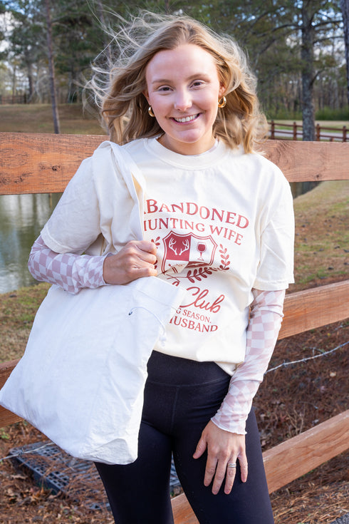 White Shoreview Side Cinched Tote Bag