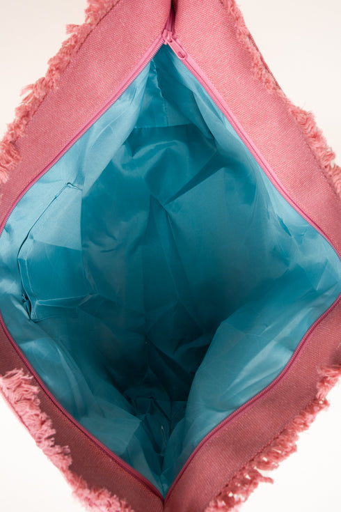 Summer Rope Text Pink Canvas Tote