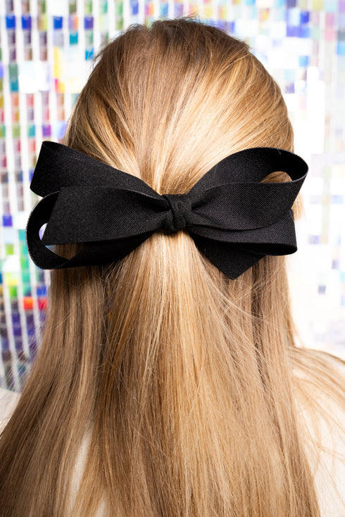Summer Song Black Hair Bow Barrette
