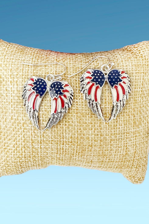 Wings of Freedom Silvertone Earrings