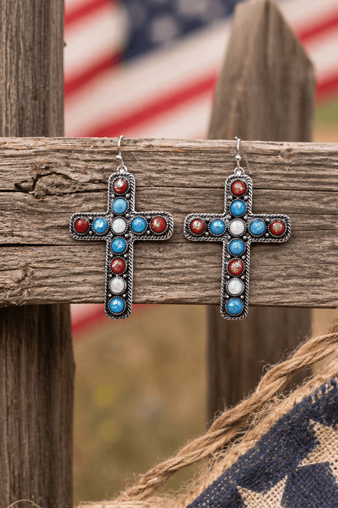Faith & Freedom Silvertone Earrings