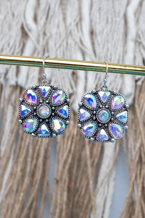 Prairie Prism Silvertone Earrings