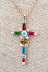 Multi-Color and Iridescent Heavenly Glow Goldtone Necklace