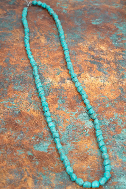 Turquoise Sonora Stone Long Necklace