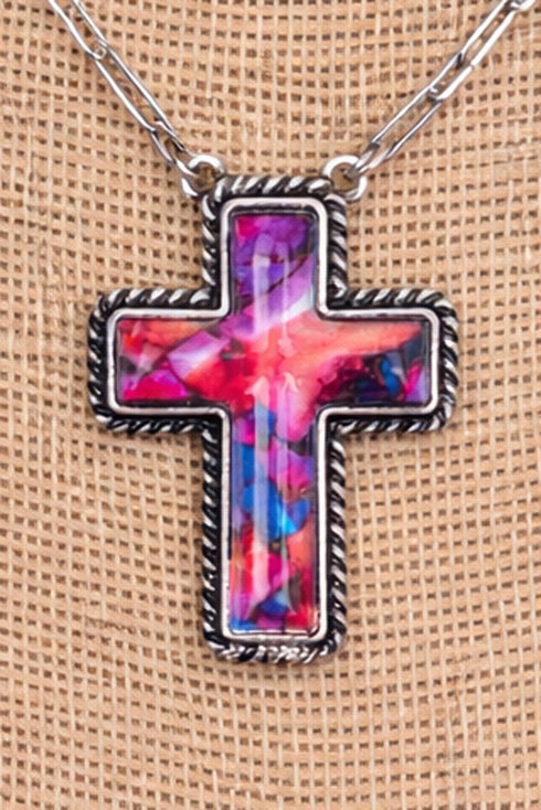 Sunday Sunset Silvertone Necklace