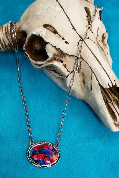 Sunset Bluff Silvertone Necklace