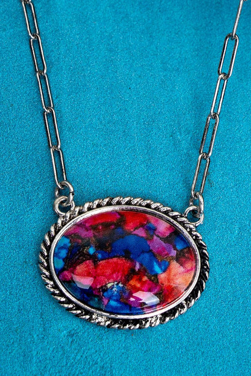 Sunset Bluff Silvertone Necklace