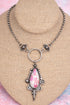 Pink Prairie Dawn Silvertone Necklace