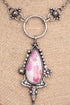 Pink Prairie Dawn Silvertone Necklace