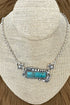 Turquoise High Noon Silvertone Necklace