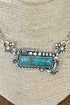 Turquoise High Noon Silvertone Necklace