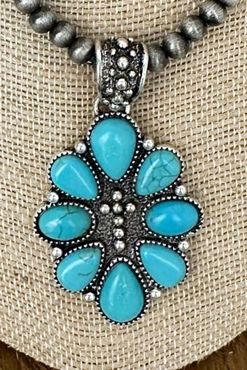Turquoise San Angelo Sunday Silver Pearl Necklace