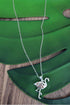 Seaglass Cove Pink Flamingo Silvertone Necklace