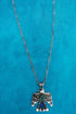 Turquoise Mosaic Ridge Thunder Silvertone Necklace