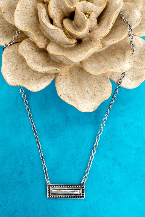 Mesa Line Silvertone Necklace