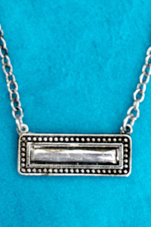 Mesa Line Silvertone Necklace