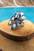 Desert Night Silvertone Stretch Ring